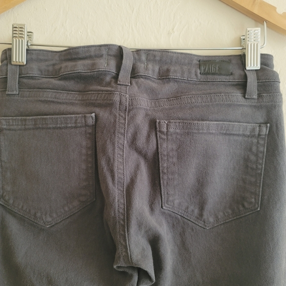 PAIGE, Liam High Rise Denim Moto Ankle Skinny Jeans, Stone Grey, Size‎ 25 - Picture 9 of 11